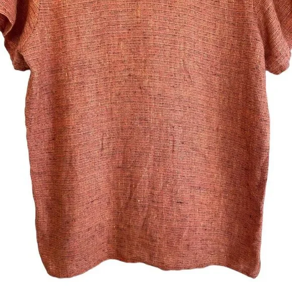 Flax 100% Linen Wrap Button Top - Picture 7 of 9